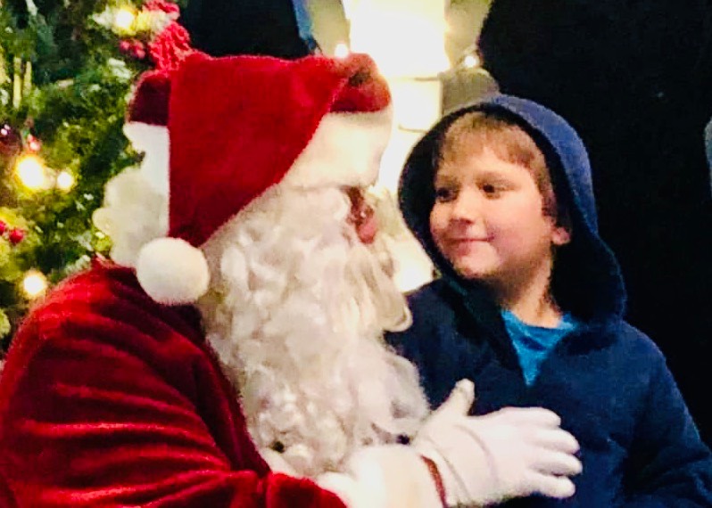 Youngster with Santa
